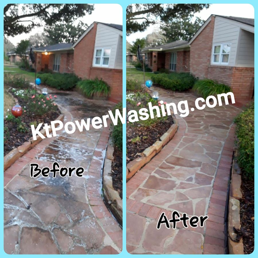 Flagstone Paver Cleaning In Houston Tx Latest Project From Kt Power Washing