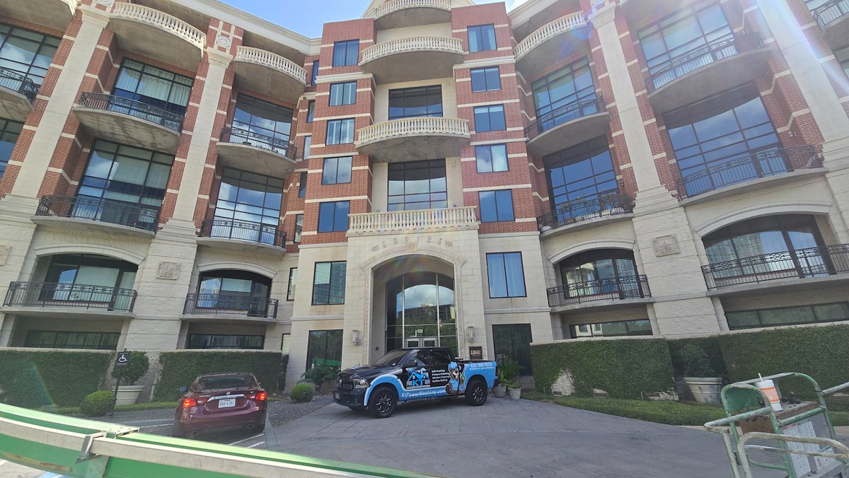 Restorative exterior cleaning Houston commercial property soft wash
