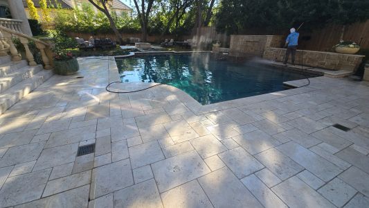 Professional travertine pressure washing Bellaire