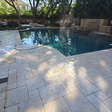 Travertine Pool Deck & Patio Cleaning in Bellaire, TX 
